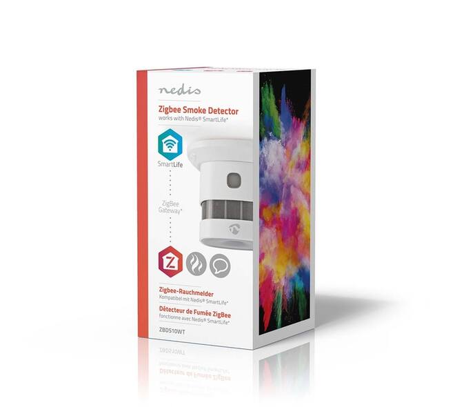 Rookmelder Nedis Smartlife Zigbee 3.0 Wifi 10 jaar sensor wit