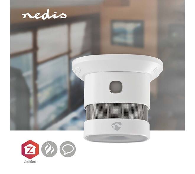 Rookmelder Nedis Smartlife Zigbee 3.0 Wifi 10 jaar sensor wit