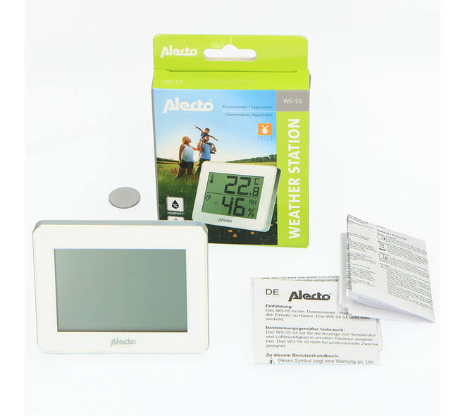 Thermometer hygrometer Alecto WS-55 wit - zilver