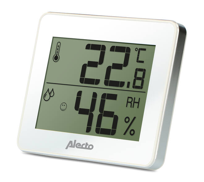 Thermometer hygrometer Alecto WS-55 wit - zilver