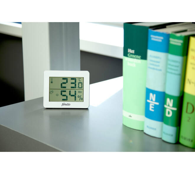 Thermometer hygrometer Alecto WS-55 wit - zilver