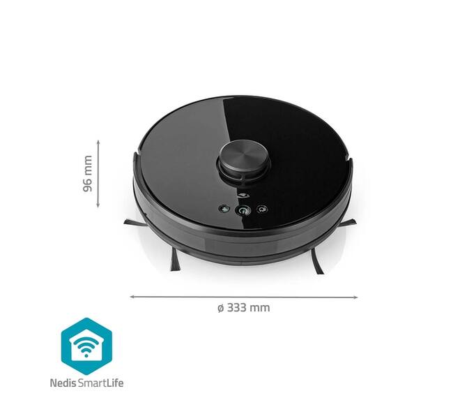 Robotstofzuiger Nedis Smartlife wifi laser 3-in-1 zwart