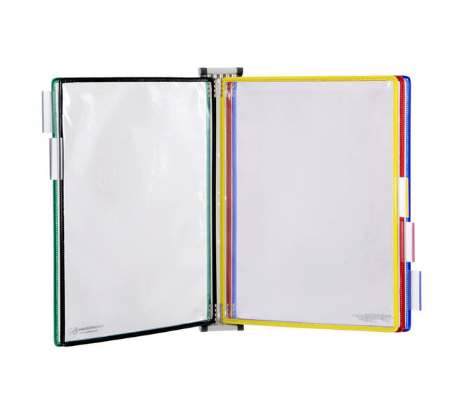 Zichtpanelensysteem wand Tarifold metaal A4 met 5-tassen assorti