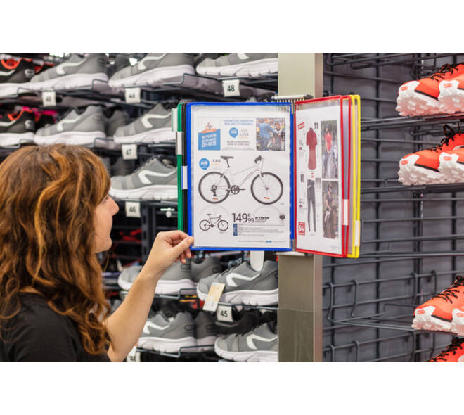 Zichtpanelensysteem wand Tarifold magnetisch A4 met 10-tassen assorti