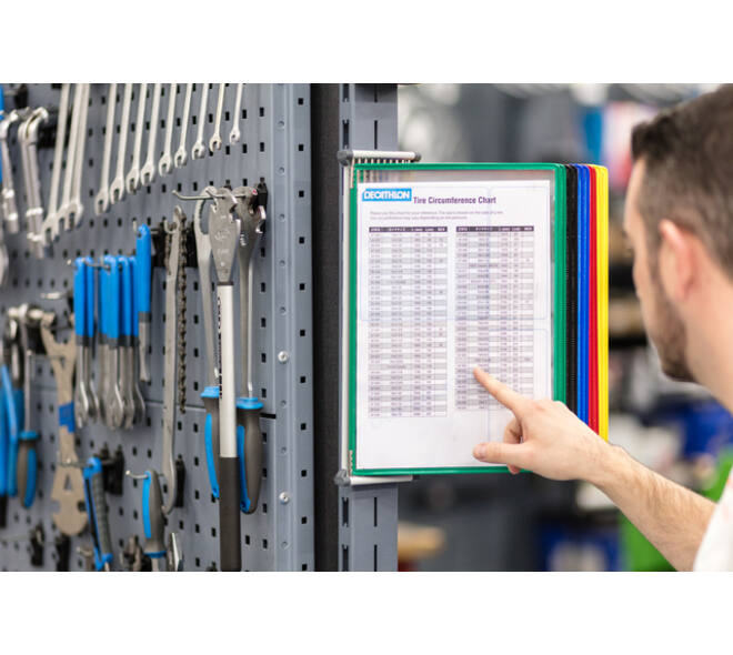 Zichtpanelensysteem wand Tarifold magnetisch A4 met 10-tassen assorti