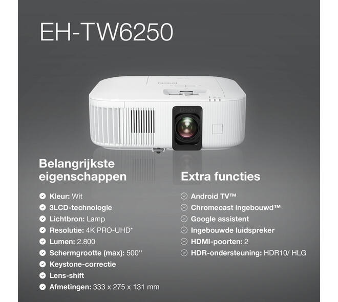 Projector Epson TW6250 4K