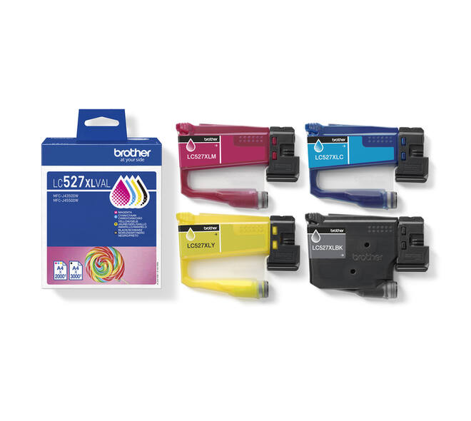 Inktcartridge Brother LC-527XL zwart + 3 kleuren