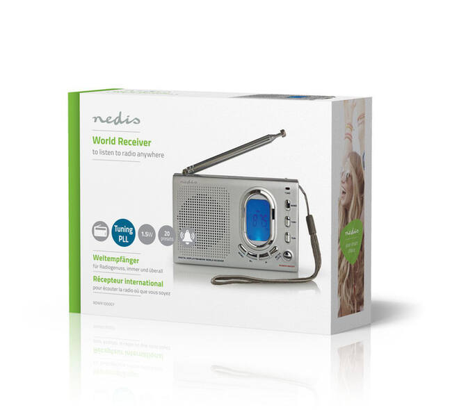 Wereldradio Nedis met wekker RDWR1000GY