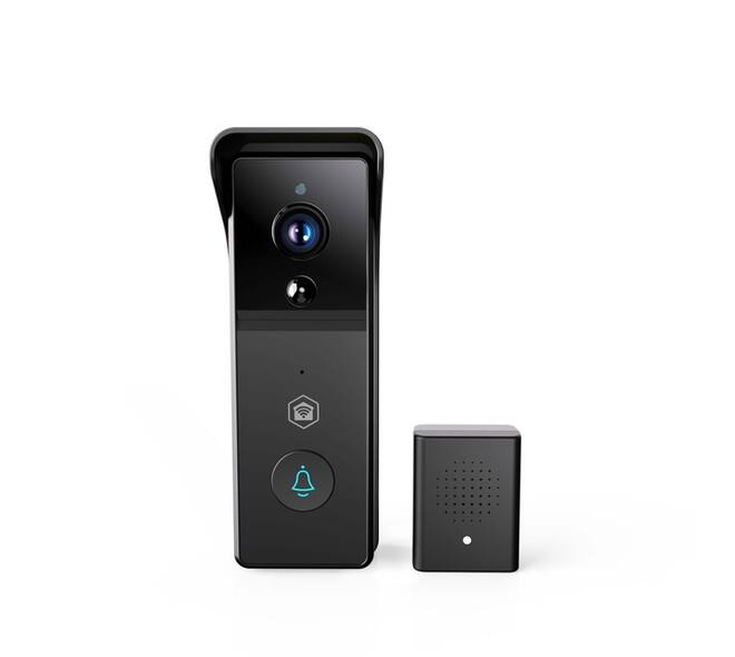 Videodeurbel Nedis Smartlife Wifi 3MP Full HD 1296p zwart