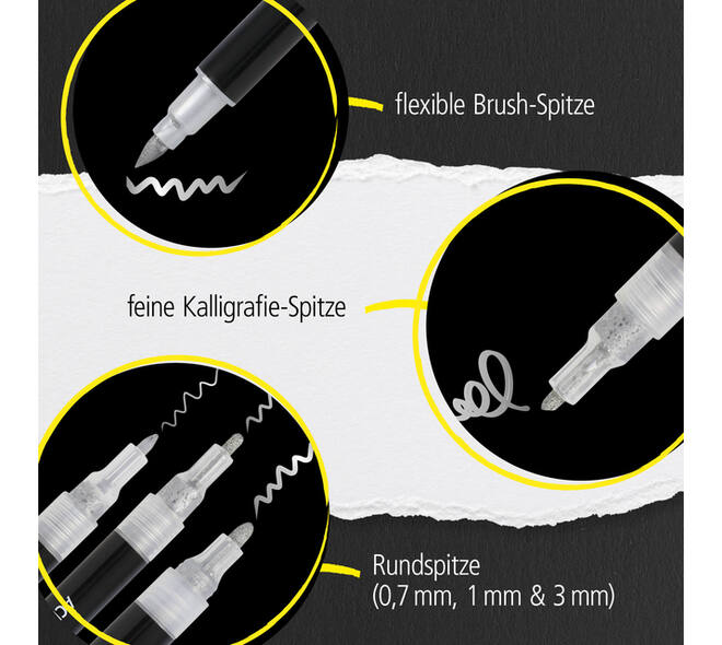 Acrylmarker Online lettering 5 breedtes zilver