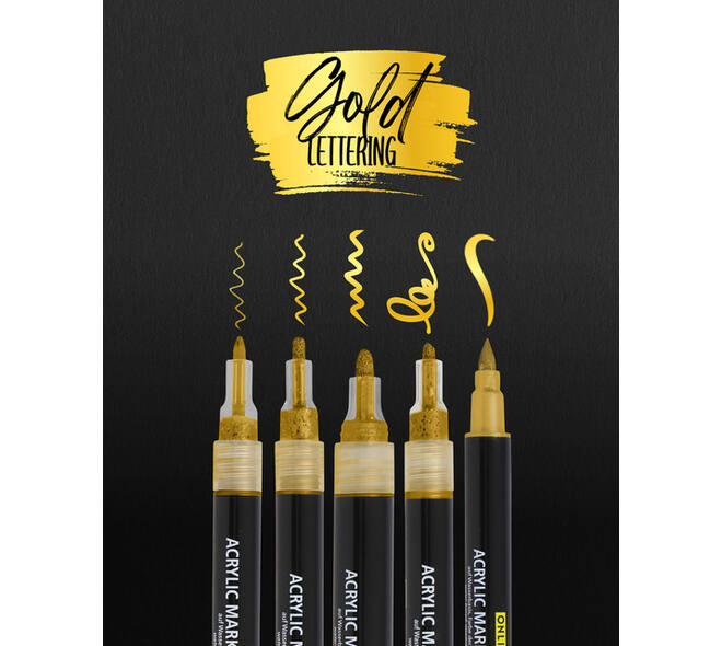 Acrylmarker Online lettering 5 breedtes goud