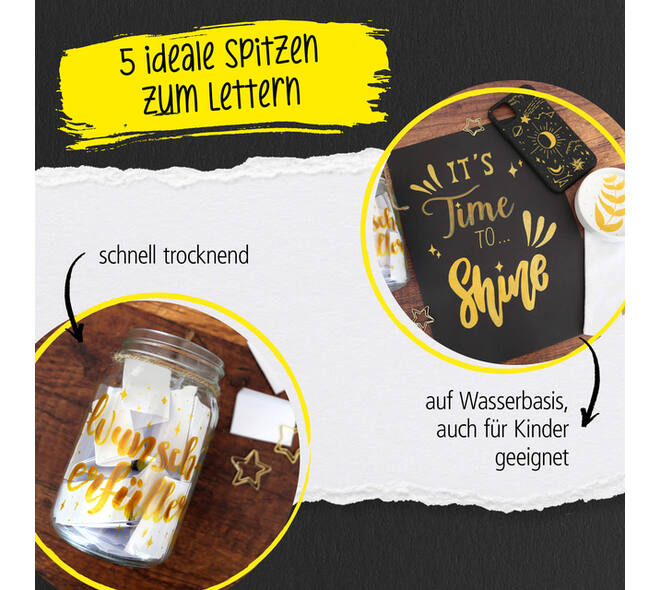 Acrylmarker Online lettering 5 breedtes goud
