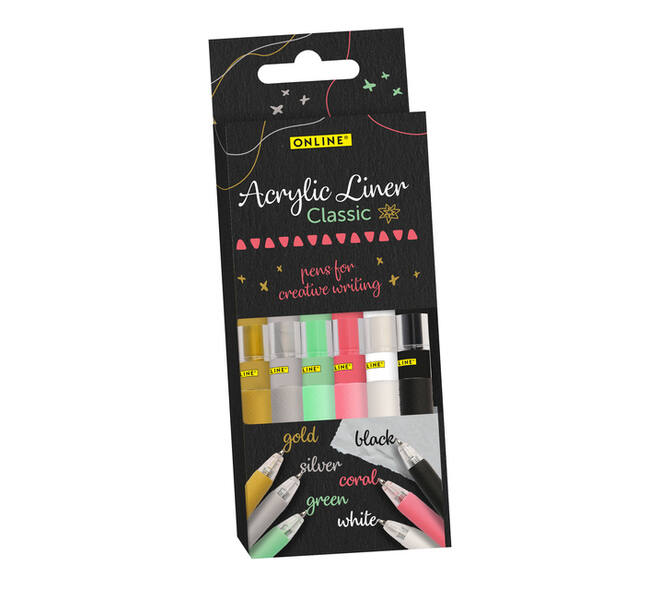 Acrylliner Online classic assorti 6 stuks