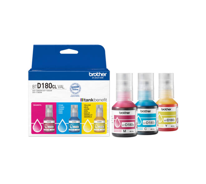 Navulinkt Brother BT-D180CLVAL 3 kleuren