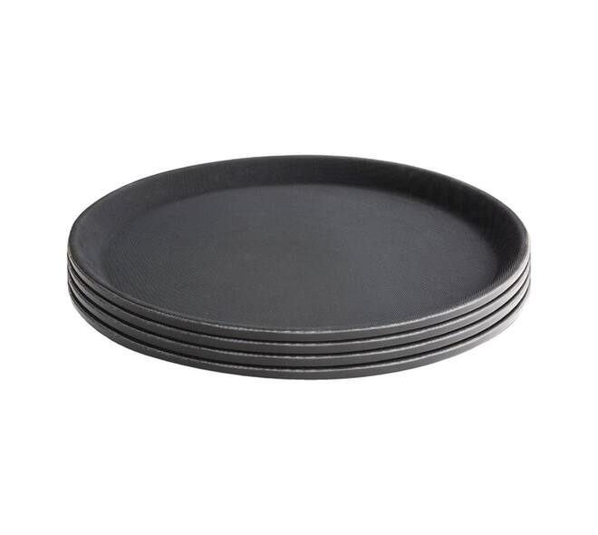 Dienblad Olympia Kristallon antislip rond Ø35.6cm PP zwart
