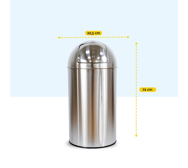 Afvalbak BRASQ Push Bin PB230+ 30 liter rvs