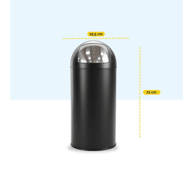 Afvalbak BRASQ Push Bin PB230+ 30 liter zwart