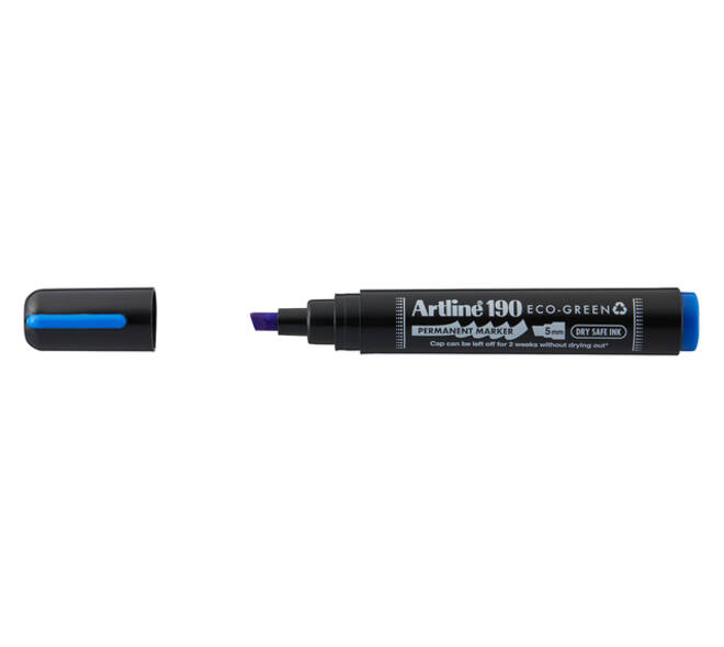 Permanent marker Artline 190  Dry Safe Eco schuin 2-5mm blauw