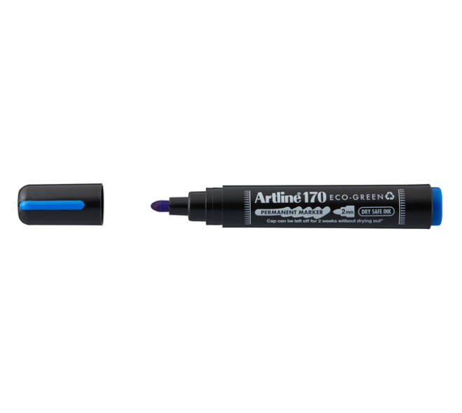 Permanent marker Artline 170 Dry Safe Eco rond medium blauw
