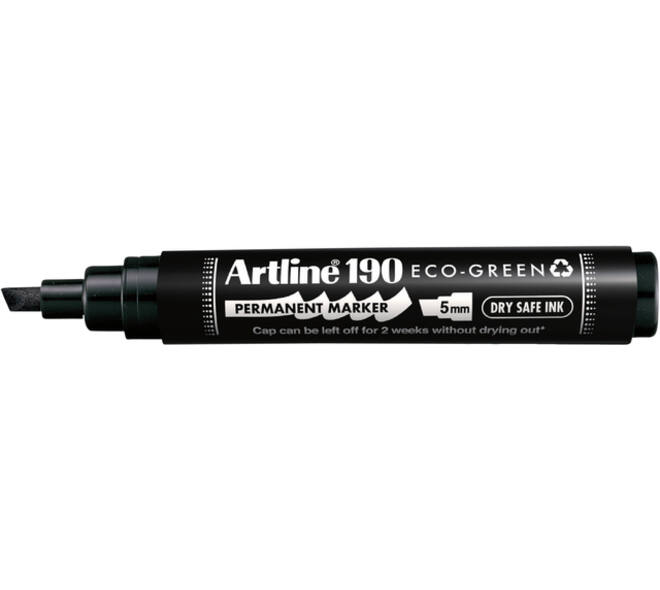 Permanent marker Artline 190  Dry Safe Eco schuin 2-5mm zwart