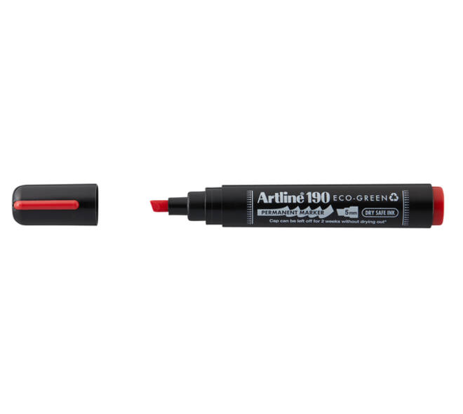 Permanent marker Artline 190 Dry Safe Eco schuin 2-5mm rood