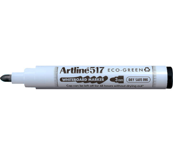 Whiteboardmarker Artline 517 Dry Safe Eco rond medium zwart
