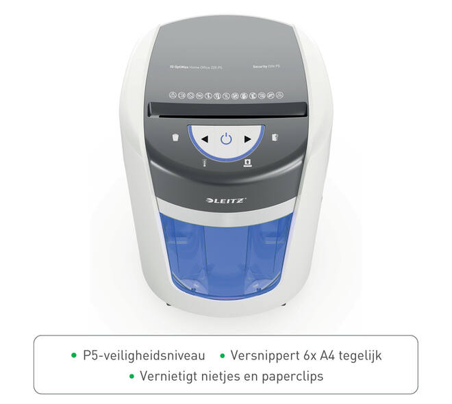 Papiervernietiger Leitz IQ OptiMax 225 Home Office P5 snippers 2x15mm