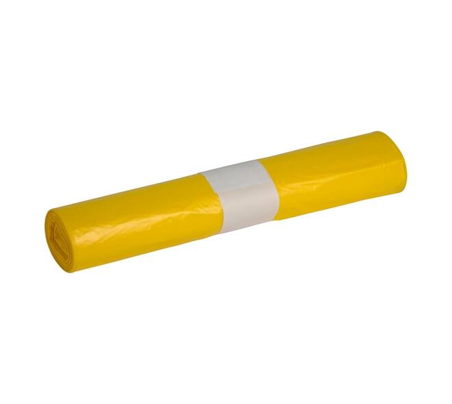 Afvalzak Propsac HDPE T23 58x100cm 70L geel rol à 25 stuks