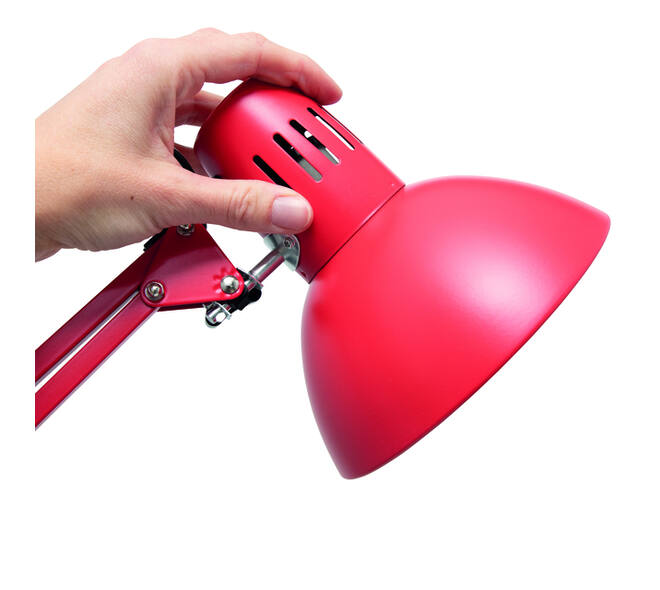 Bureaulamp MAUL Study met tafelklem excl.LED E27 lamp rood