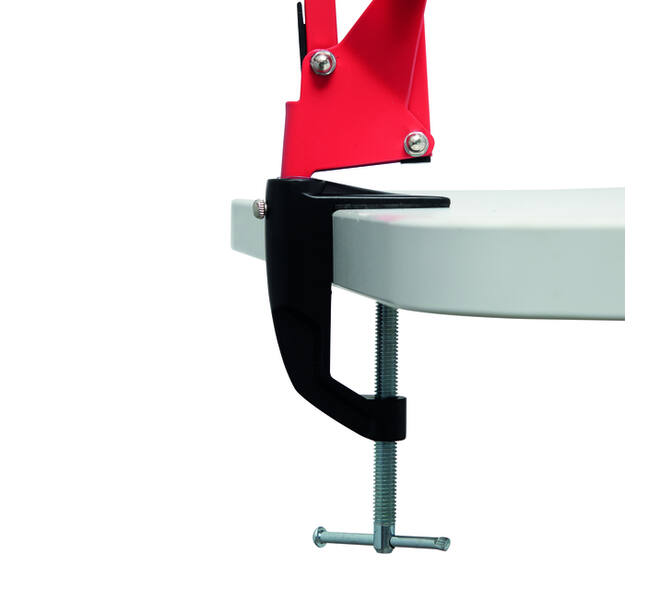 Bureaulamp MAUL Study met tafelklem excl.LED E27 lamp rood