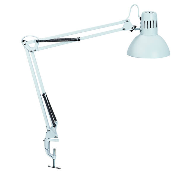 Bureaulamp MAUL Study met tafelklem incl.LED E27 lamp wit