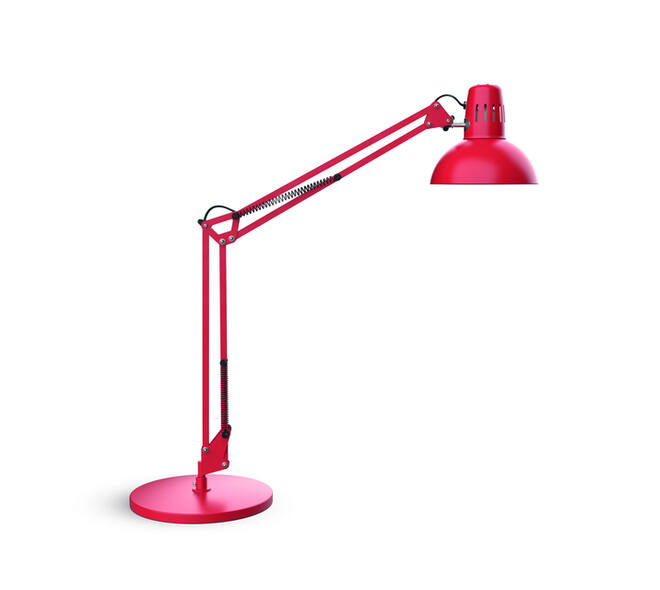 Bureaulamp MAUL Study op voet excl.LED E27 lamp rood