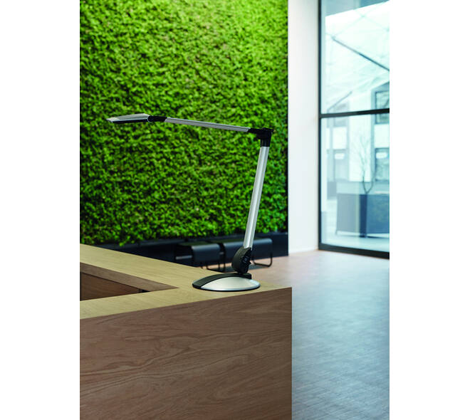 Bureaulamp MAUL Optimus LED dimbaar voet zilver