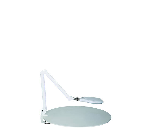 Loeplamp MAUL Crystal LED dimbaar tafelklem lens 234 cm2 wit