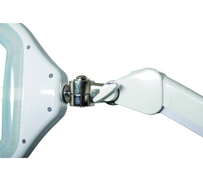 Loeplamp MAUL Crystal LED dimbaar tafelklem lens 234 cm2 wit