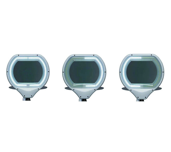 Loeplamp MAUL Crystal LED dimbaar tafelklem lens 234 cm2 wit