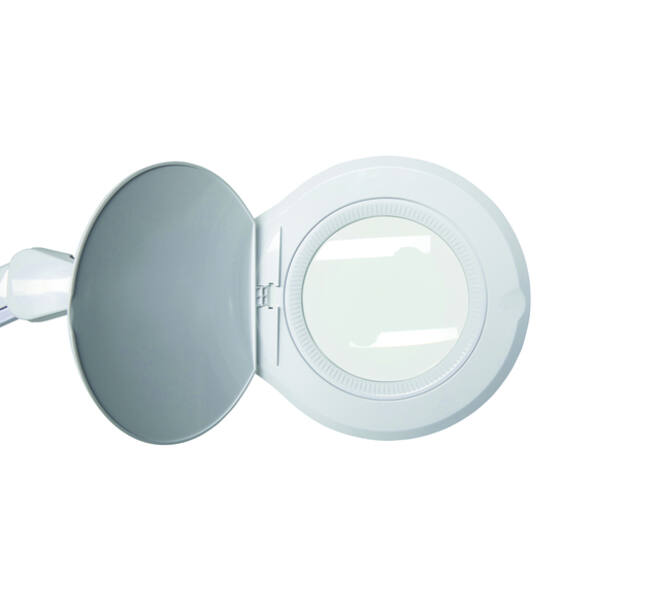 Loeplamp MAUL Source LED dimbaar met tafelklem lens 126 cm2 wit