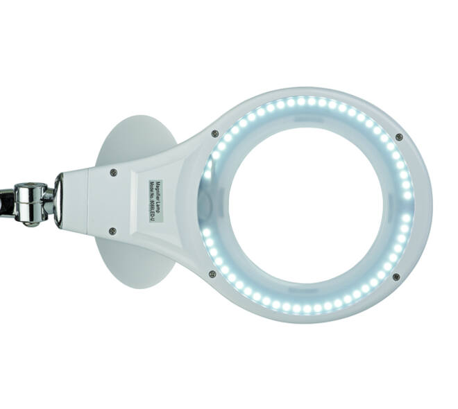 Loeplamp MAUL Makro LED met tafelklem lens 144 cm2 wit