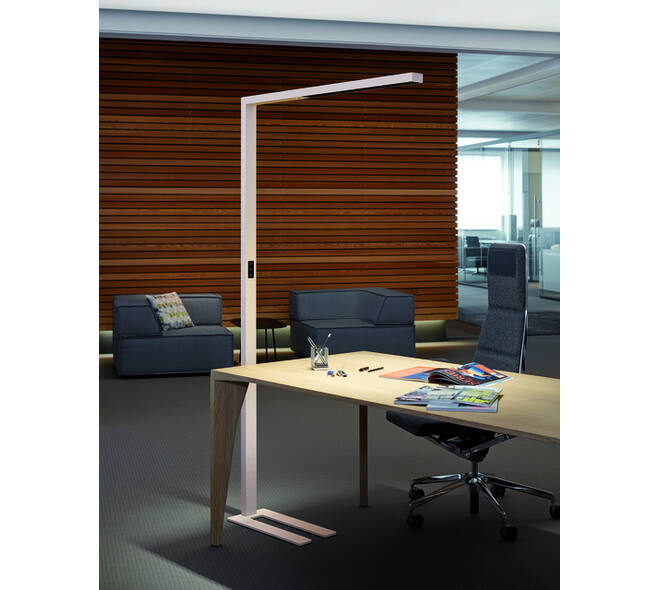 Vloerlamp MAUL Sirius LED beweging- daglichtsensor dimbaar wit