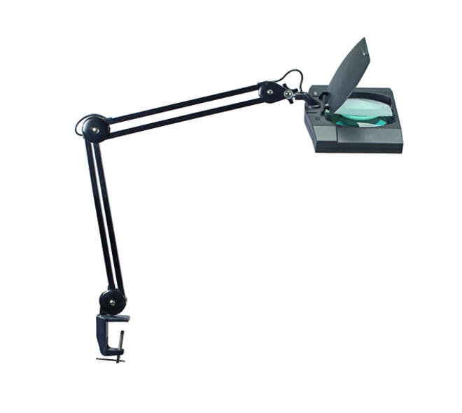 Loeplamp MAUL Vitrum LED met tafelklem lens 307 cm2 zwart
