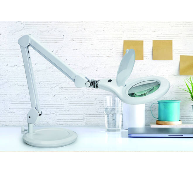 Loeplamp MAUL Makro LED met voet lens 144 cm2 wit