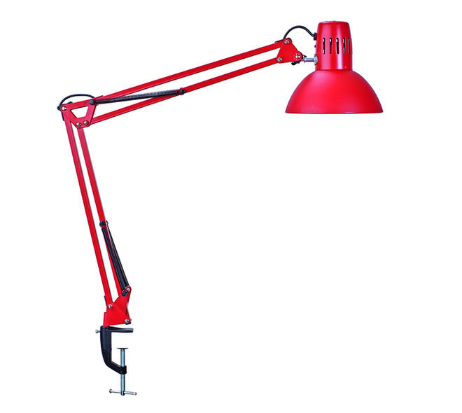Bureaulamp MAUL Study met tafelklem excl.LED E27 lamp rood