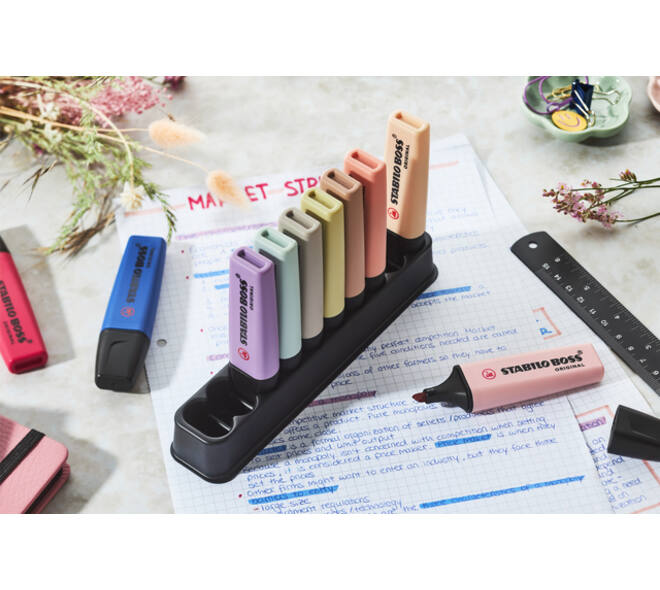 Markeerstift STABILO Boss Wildflower & Nature Colors ass deskset 10st