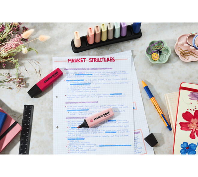 Markeerstift STABILO Boss Wildflower & Nature Colors ass deskset 10st