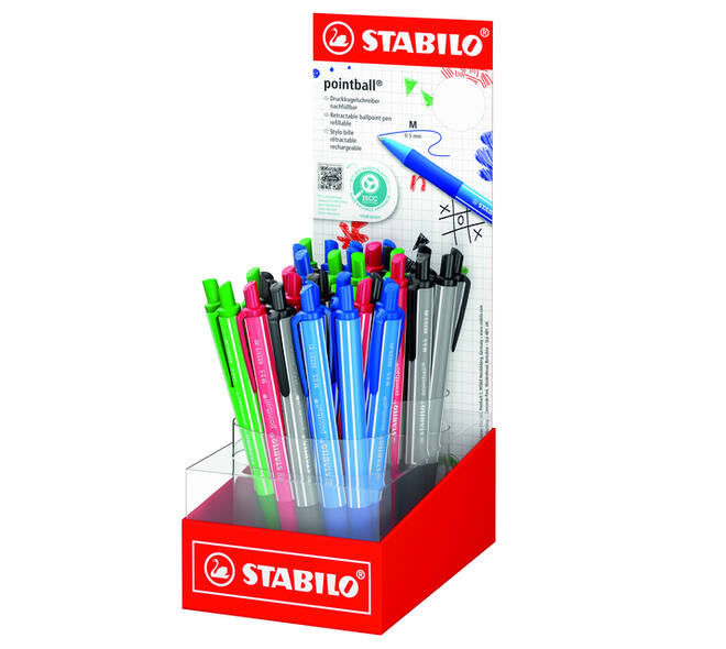 Balpen STABILO pointball colorful medium assorti
