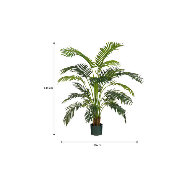 Kunstplant Mica Areca palm in pot groen waterproof