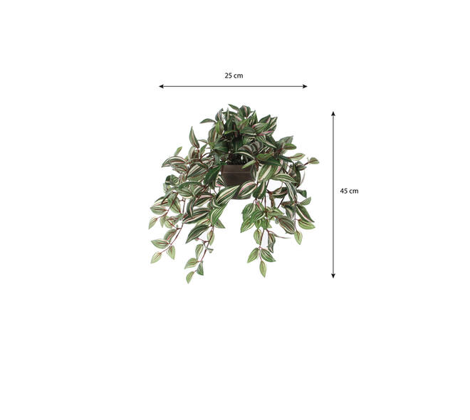 Kunstplant Mica Tradescantia hangend groen Ø25 45cm