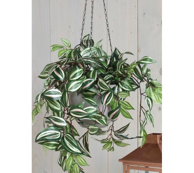 Kunstplant Mica Tradescantia hangend groen Ø25 45cm