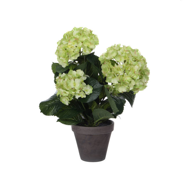 Kunstplant Mica Hortensia in pot groen Ø35 40cm