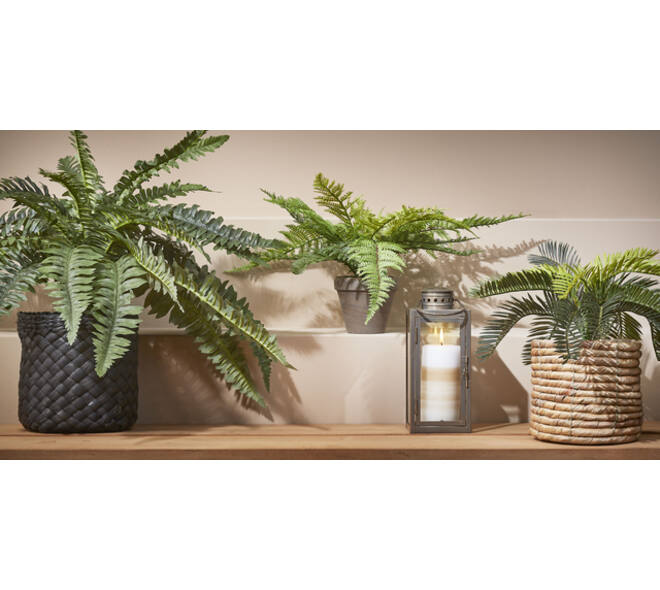 Kunstplant Mica varen groen in pot Stan grijs Ø50 38cm